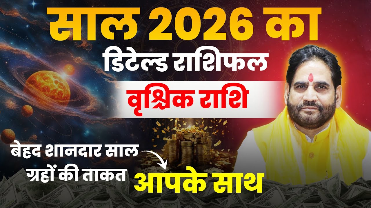 वृश्चिक राशि- साल 2026 का डिटेल्ड राशिफल। बेहद शानदार साल। ग्रहों की ताक़त आपके साथ।