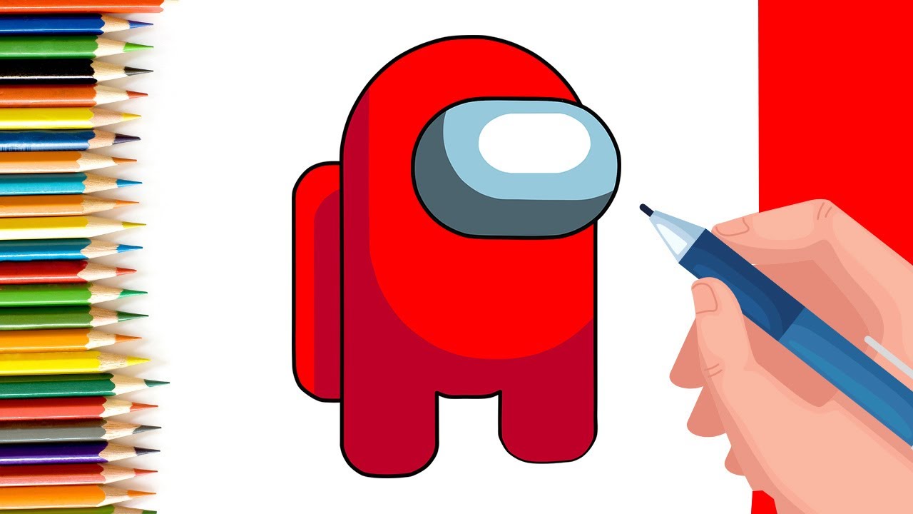 How to Draw Red Among Us Characters YouTube