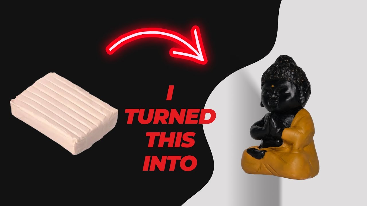 Baby buddha polymer clay sculpture 