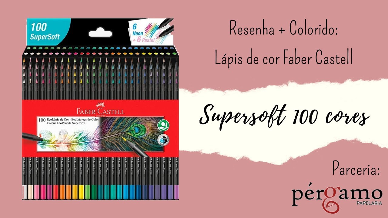 Resenha FABER CASTELL SUPERSOFT 100 CORES + Colorindo com as cores novas
