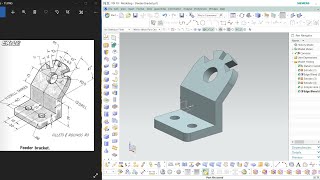 NX CAD | Part Design | Tutorial # | Feeder Bracket