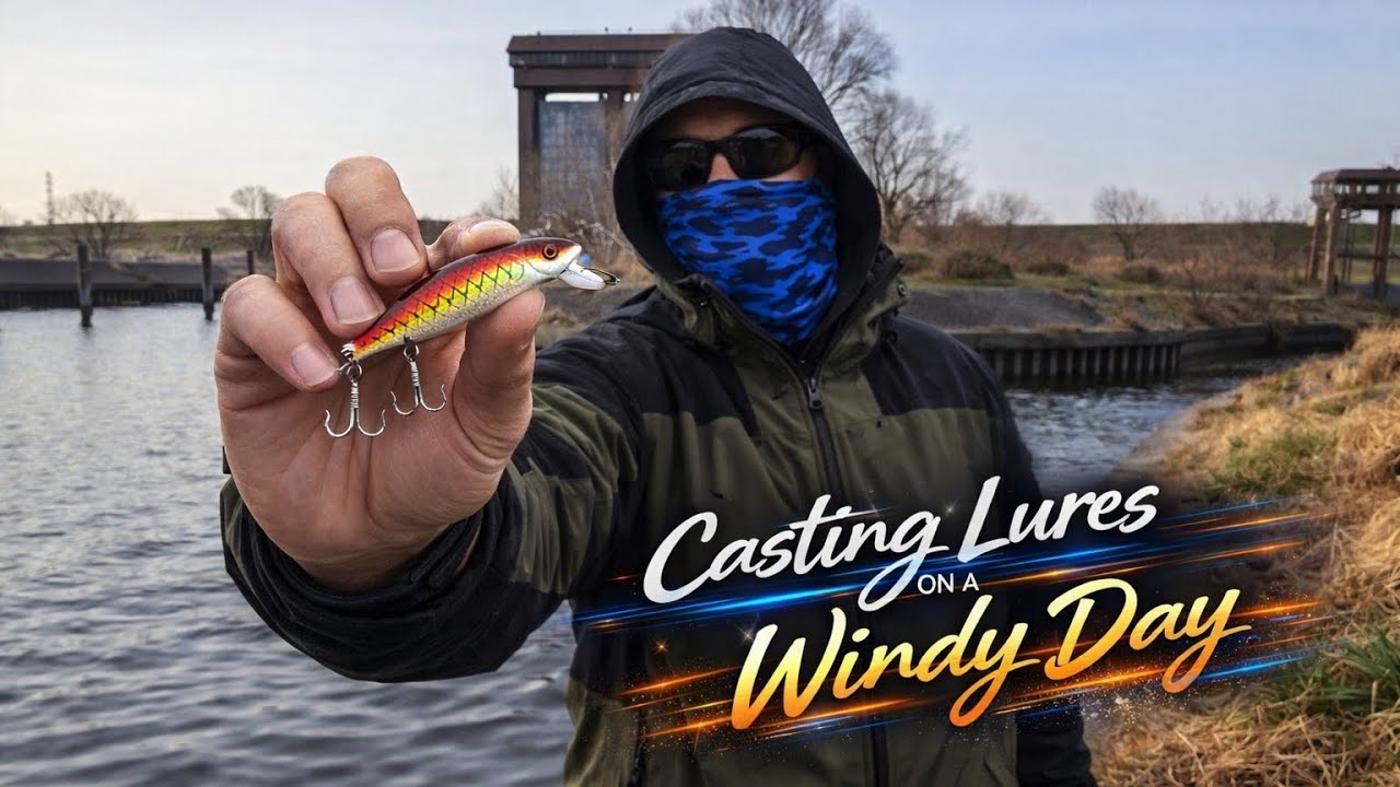 Casting Lures on a Windy Day in Japanese River