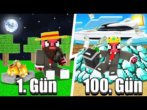 100 GÜNDE MİLYONER OLMAK 💸 - Minecraft