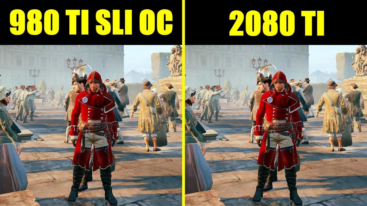 RTX 2080 TI Vs GTX 980 TI SLI Assassin's Creed Unity Frame Rate Comparison