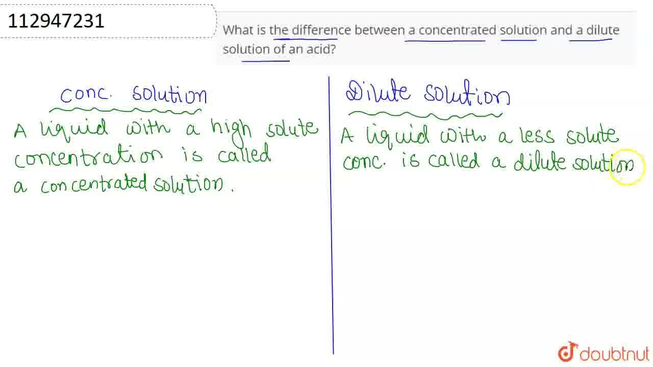 What Is The Difference Between A Concentrated Solution And A Dilute What Is The Difference Between A Concentrated Solution And A Dilute