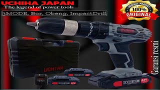 impact drill baterai cordless mesin bor beton besi kayu UCHIHA japan 32volt