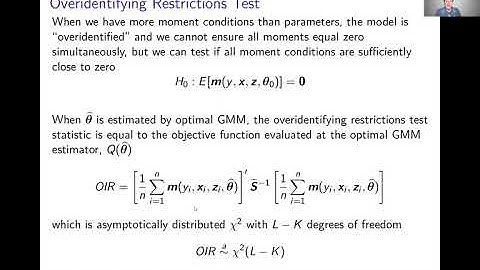 Week 8: Generalized Method of Moments | Video 8: Specification and Hypothesis Tests