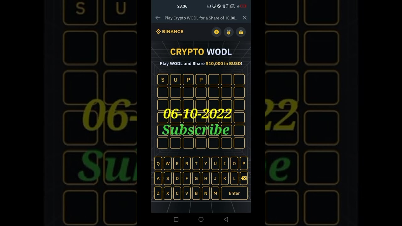 New binance crypto wodl complete answers BUSD || Binance crypto wodl 7 letters answer Eco Friendly