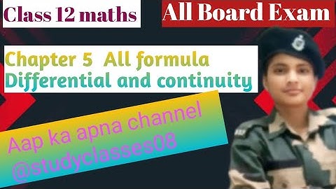 Class 12 maths | Chapter 5 Differentiation | 10 formula 