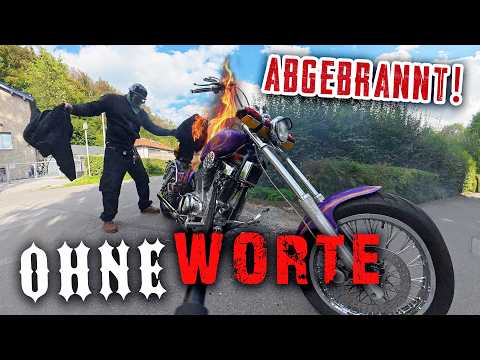Motorcycle catches fire while riding!
