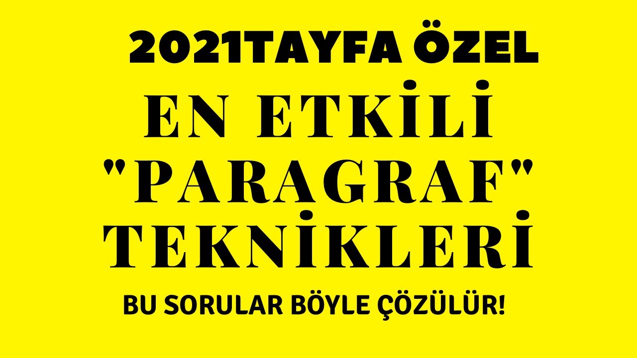 Yeni Nesil PARAGRAF Taktikleri 2  2021YKS  2020KPSS  2021LGS