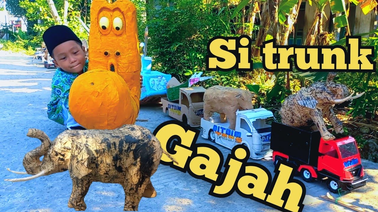gajah trunk temanya munki dan wisanggeni di arak pake truk dimas ditdim ...