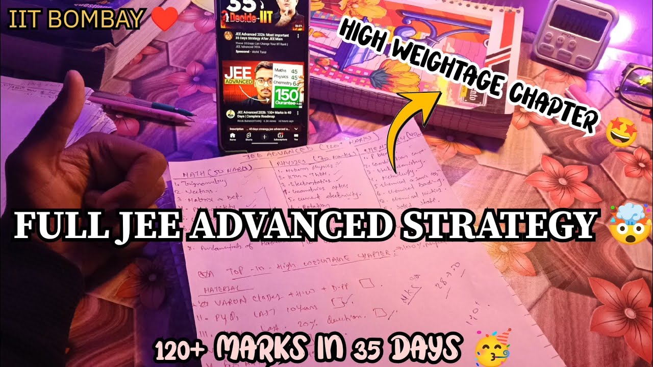 *My Jee Advance strategy 🤯||120+ Marks in 35 Days full plan 🥳||High ...
