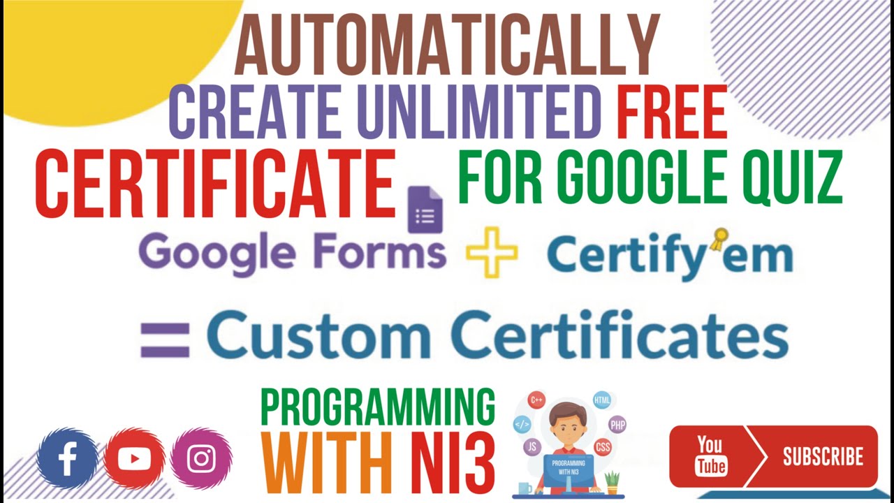 How to generate free certificate from google quiz using certify'em in ...