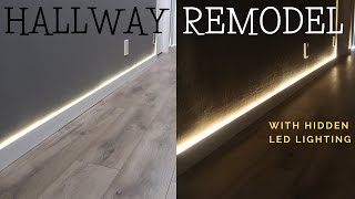 Hallway Remodel Timelapse & LED Baseboards