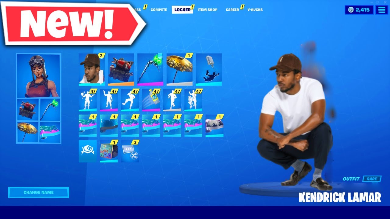 Kendrick Lamar Leaked Fortnite Skins Gameplay (fortnite gameplay) YouTube