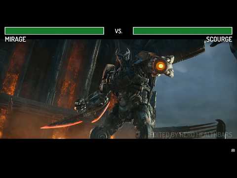 Mirage vs. Scourge fight WITH HEALTHBARS | HD | Transformers Rise of the Beasts