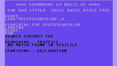 Search All C64 Speedscript Docs On Disk For Word Or Phrase - SpeedSearch