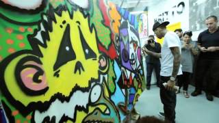 Chris Brown X art event Romero Britto