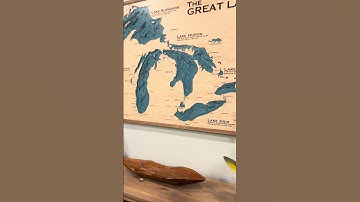 Great Lakes Laser Cut map by MapCuts