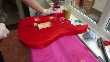 7 String Kit Guitar Build - Part 2 - Oiling Fretboard and First coats of dye