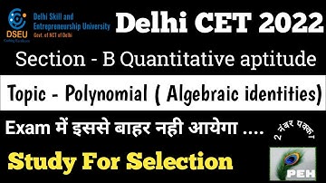Quantitative aptitude Delhi CET 2022 | Delhi dseu entrance math 2022 | math Delhi polytechnic 2022
