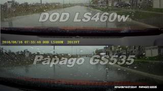 Dashcam Comparison - Papago! GoSafe 535 &amp; DOD LS460w - Bad conditions - Night, Rain, Cloudy