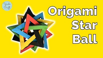 How to Make Origami Five Intersecting Tetrahedra | Modular Origami Kusudama [YochiCraft]