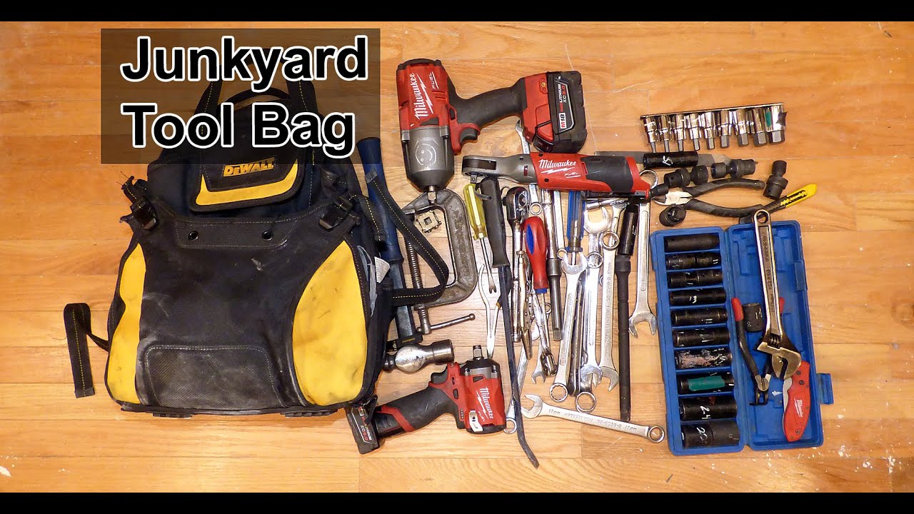 Junkyard tool back pack review ( Whats in my bag) YouTube