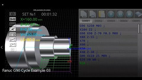 Fanuc G90 Cycle Example 03 |CNC PROGRAMME | CNC SIMULATION | Fanuc |
