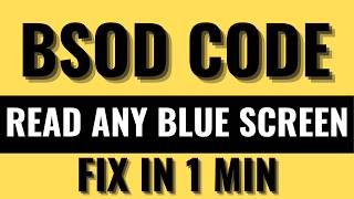 How to Read Any Blue Screen Error Code – BSOD Decoded (40 Seconds)