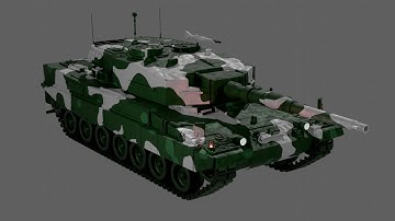 Blender 3D 3.4.1 3D Model Tank - German Tank Kampfpanzer Leopard 2 3D Modeling