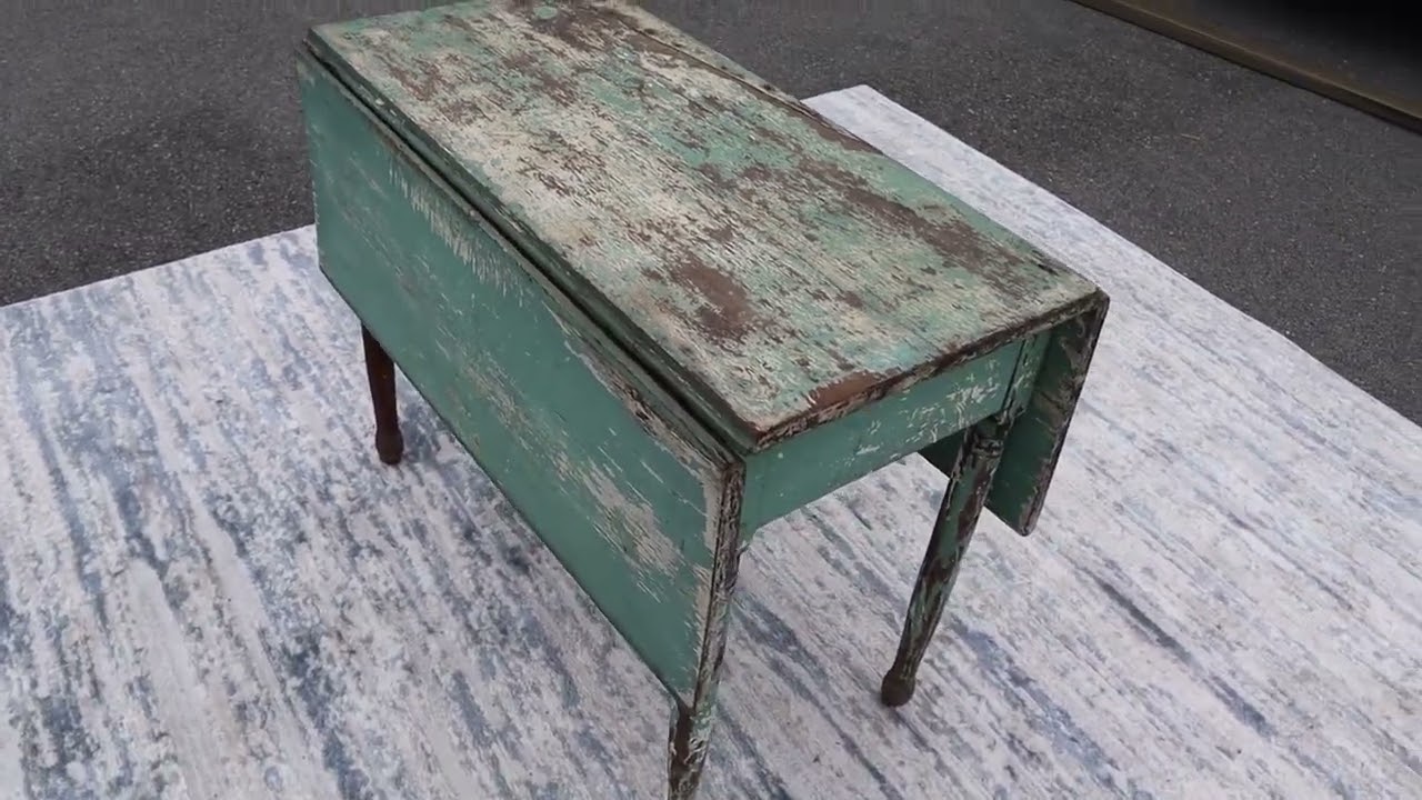 Antique Painted Farmhouse Style Drop Leaf Table