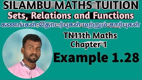 TN11th maths|Example 1.28|Chapter 1|Sets, Relations and Functions