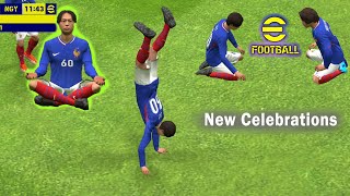 Unique and crazy new celebrations in efootball 2024 mobile😱😂😂