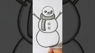 Cute snowman drawing ⛄️♥️ #drawing #pencilsketch #artvideo #shorts