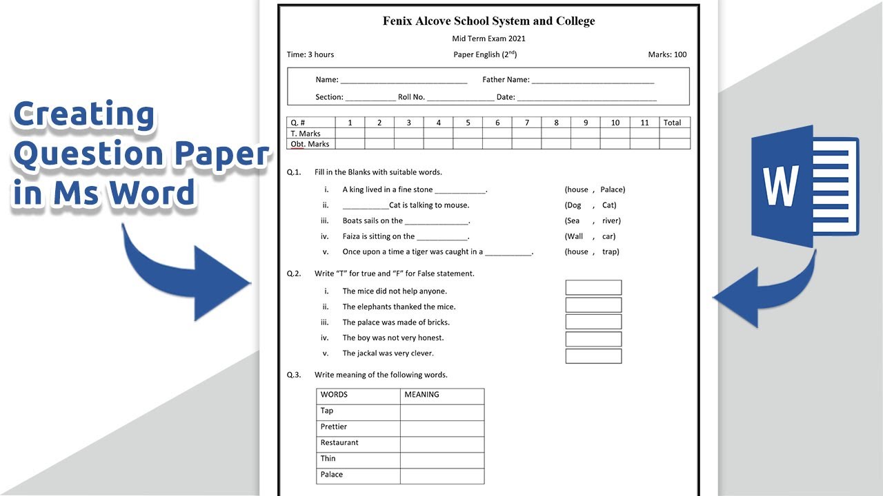 How To Make Maths Paper In Ms Word