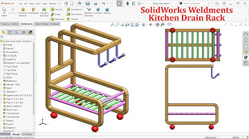 SolidWorks Weldments Tutorial-Kitchen Drain rack(Structural Member, Trim/Extend, Indent)