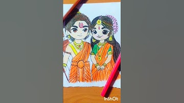 Sita mata drawing maa ram siya drawing part 1 in Cartoon version with song Jai Shree Ram #shorts