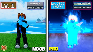 LEVEL 1 TO MAX LEVEL AS BACON USING ONLY SHARKMAN KARATE AWAKENING | FULL GEAR SHARKV4 WITH 0 ROBUX!