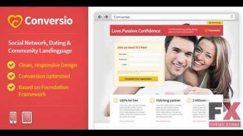 Preview Conversio - Responsive Social and Dating Landingpage