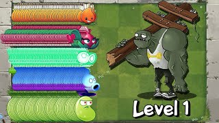 All FREE Plants Level 1 vs Gargantuar Zombie - Who Will Win? - PvZ 2 Challenge