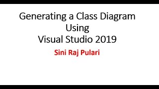 Generate a Class Diagram from Visual Studio 2019
