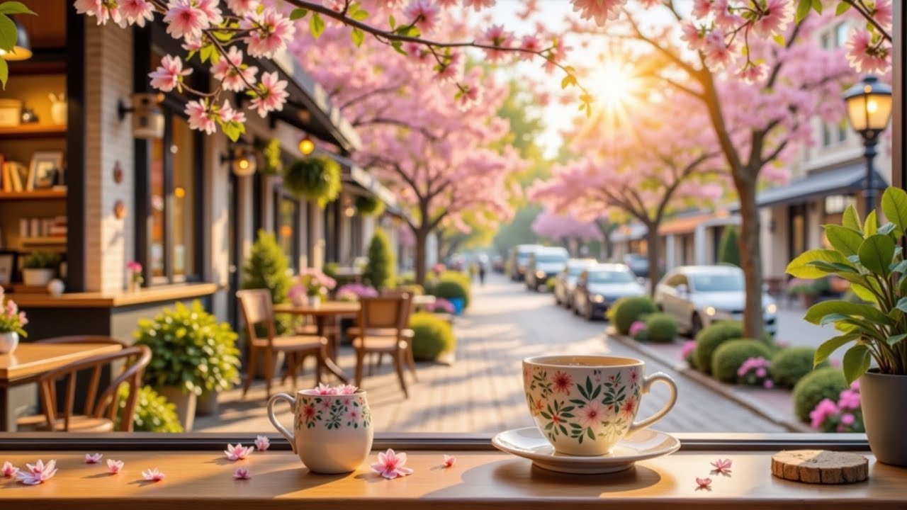 Утренний кофе и атмосфера сакуры