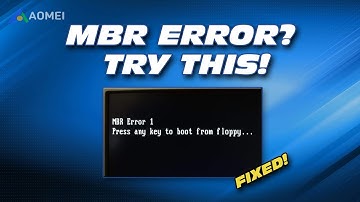 MBR-fout? Zo repareert u eenvoudig de Master Boot Record