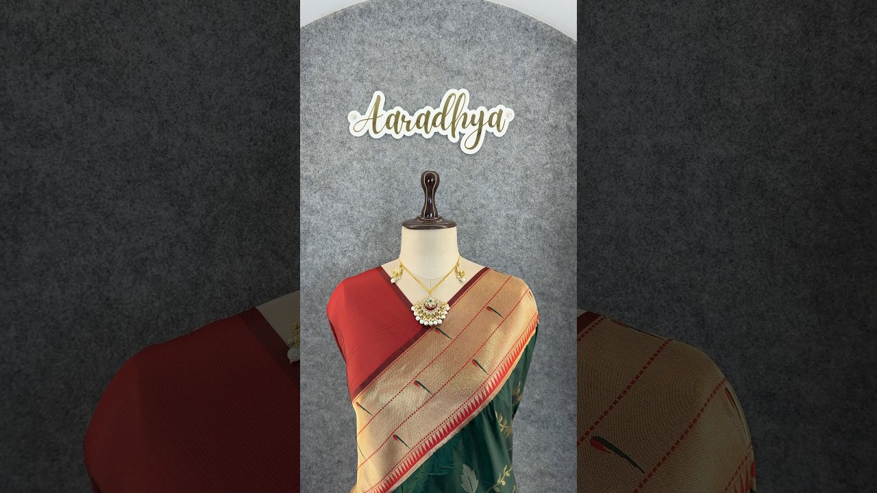 Maharashtrian 3D Pichwai Soft Silk Paithani Saree