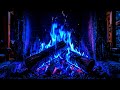 🌌 Blue Fire Fireplace in Dark Room | Peaceful Crackling Flames for Stress Relief & Relaxation