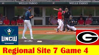 UNC Wilmington vs #7 Georgia Baseball Highlights, 2024 NCAA Regional Site 7 Game 4