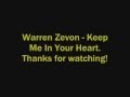 Warren Zevon - Keep Me In Your Heart Lyrics