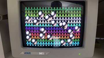Atari STE: 23 32 x 32 Pixel Blitter objects @ 50 Hz using 4 bitplanes + DMA Sample + Rasters